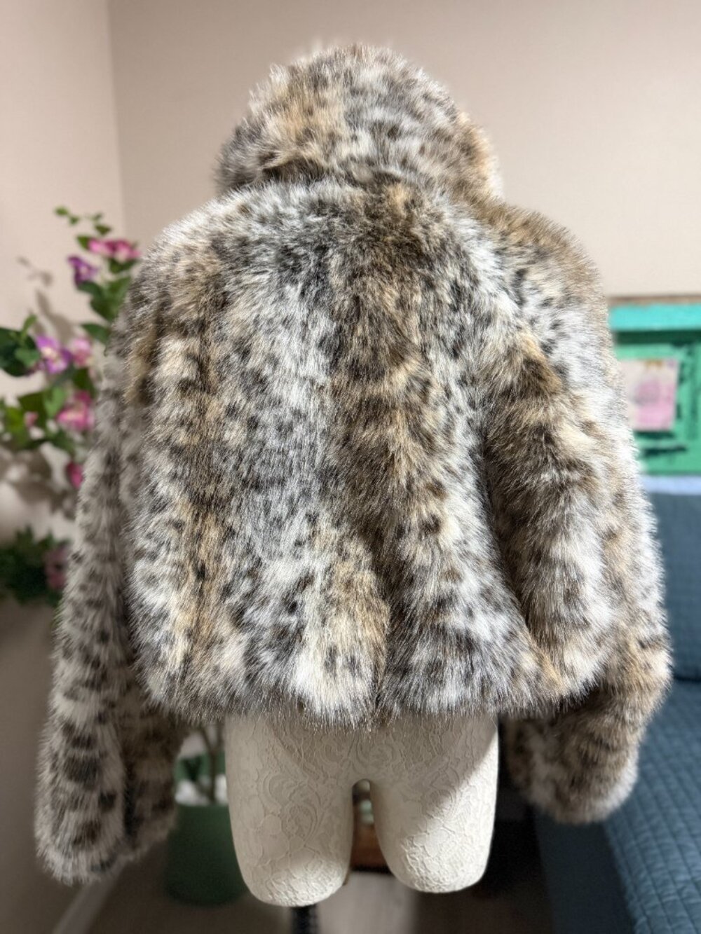 AFRM Bambi Print Faux Fur Jacket NWT - Size S - Picture 5 of 8
